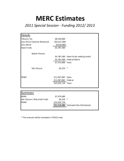 2012 Funding Estimates MERC Special Session