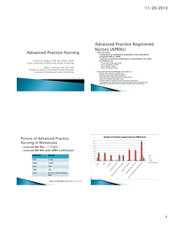 Presentation: Advanced practice nursing (PDF: 481KB: 4 pages)