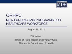 New Funding and Programs for Healthcare Workforce (PP)