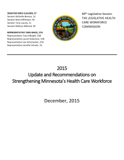 2015 Update and Recommendations on Strengthening Minnesota's Health Care Workforce (PDF)