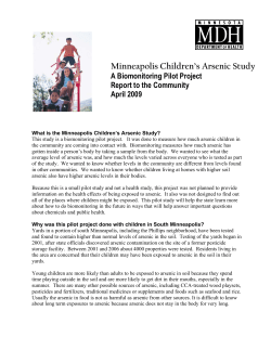 Minneapolis Children's Arsenic Study: Community Report (PDF: 131KB/4 pages)
