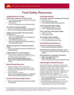 Food Safety Resource Sheet (PDF: 157KB/2 pages)