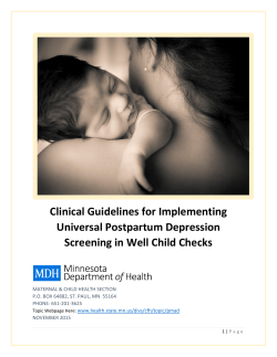 MDH releases new: Clinical Guidelines for Implementing Universal Postpartum Depression Screening in Well Child Checks (PDF)