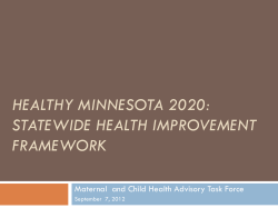 September 7, 2012 Healthy Minnesota 2020
