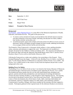September 13, 2013 Prenatal to Three Update