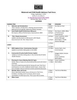 September 5, 2014 Agenda
