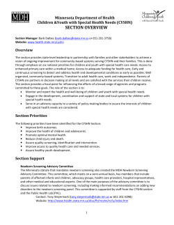 Overview of Children and Youth With Special Health Needs Section (PDF)