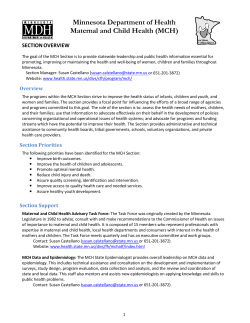 Overview of Maternal and Child Health Section (PDF)