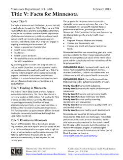 Minnesota Title V Fact Sheet (PDF)