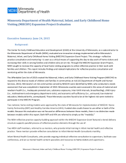 Maternal, Infant, and Early Childhood Home Visiting (MIECHV) Expansion Project Reflective Practice Evaluation: Executive Summary
