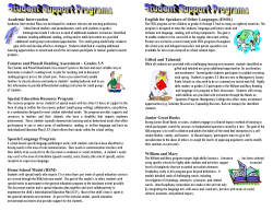 Student Support Brochure.