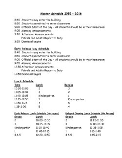 Master Schedule 2015-2016