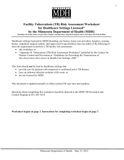 Facility Tuberculosis (TB) Risk Assessment Worksheet (pdf: 106kb/12 pages)