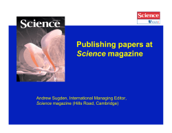 Andrew Sugden - Publishing Papers at Science Magazine (PDF)