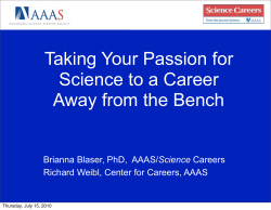 Taking Your Passion for Science to a Career Away from Research slides (PDF)