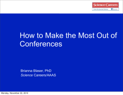 Making the Most of a Conference slides (PDF)