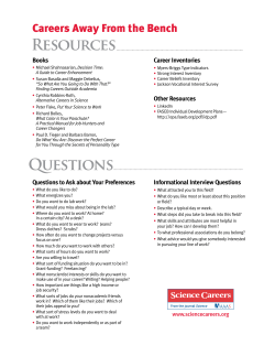 Careers Away From the Bench Handout (PDF)