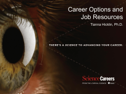 Career Options and Job Resources for Scientists&nbsp;Handout (PDF)