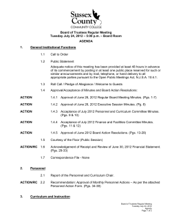 BOARD OF TRUSTEES MEETING AGENDA - July 24, 2012
