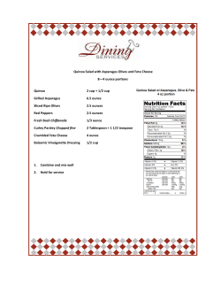 Quinoa Salad with Asparagus Olives and Feta Cheese