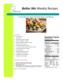 Curried Quinoa Salad with Black Beans Mango