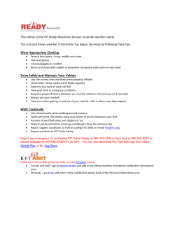 January 2016 - Winter Weather Safety
