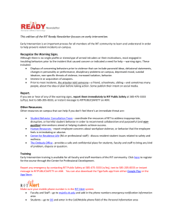 November 2015 - Early Intervention