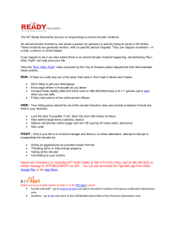 October 2015 - Responding to an Armed Intruder Incident