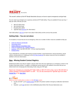 August 2015 - Reporting Emergencies and Getting Help