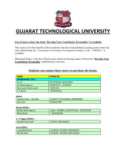 List of Stores for Book of Contributor Personality Development (CPD)