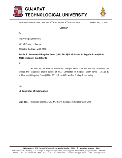 M.E. Semester-III Regular Exam (JAN - 2011) & M.Pharm -III Regular Exam (JAN - 2011) students&rsquo; Grade Cards