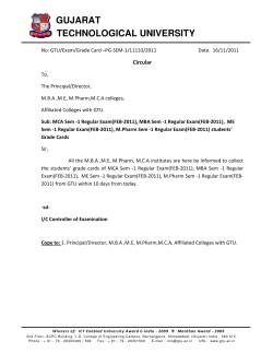 MCA Sem -1 Regular Exam(FEB-2011), MBA Sem -1 Regular Exam(FEB-2011), ME Sem -1 Regular Exam(FEB-2011), M.Pharm Sem -1 Regular Exam(FEB-2011) students&rsquo; Grade Cards