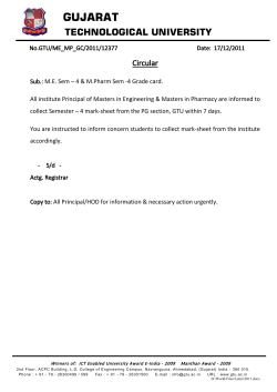 M.E. Sem &ndash; 4 M.Pharm Sem -4 Grade card.