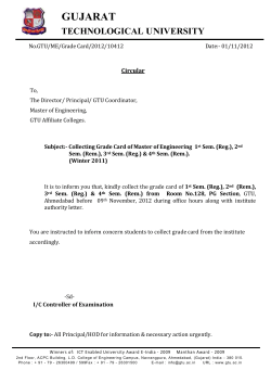 Collecting Grade Card of Master of Engineering 1st Sem. (Reg.), 2nd Sem. (Rem.), 3rd Sem. (Reg.) & 4th Sem. (Rem.) Winter 2011
