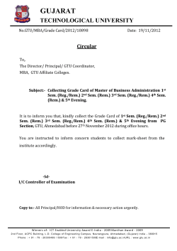 Collecting Grade Card of Master of Business Administration 1st Sem. (Reg./Rem.) 2nd Sem. (Rem.) 3rd Sem. (Reg./Rem.) 4th Sem. (Rem.) & 5th Evening.