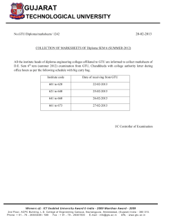 Collection of Marksheets of Diploma Sem 6 (Summer-2012)