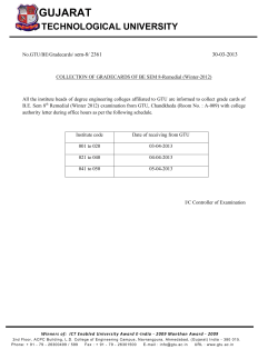 Collection of Gradecards of BE Sem 8-Remedial (Winter-2012)
