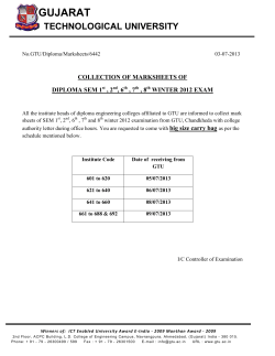 Collection of Grade Cards of Diploma Winter 2012 Exam
