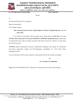 Collecting Grade Cards & College Register of Master of Engineering Sem- 1 to 4 of winter 2012