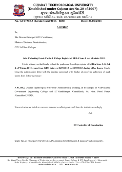 Collecting Grade Cards & College Register of M.B.A Sem- 1 to 4 of winter 2012..