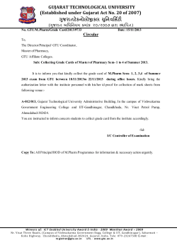 Collecting Grade Cards of Master of Pharmacy Sem- 1 to 4 of Summer 2013