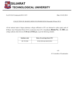 COLLECTION OF GRADECARDS OF B.PHARM SEM 8 Remedial (Winter-2013)