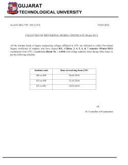 COLLECTION OF PROVISIONAL DEGREE CERTIFICATE (winter -2013)BE Sem -2 to 7