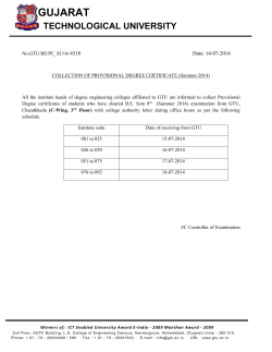 COLLECTION OF PROVISIONAL DEGREE CERTIFICATE (Summer-2014)