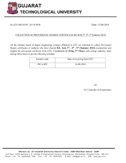 COLLECTION OF PROVISIONAL DEGREE CERIFICATE BE SEM 3rd, 4th, 5th Summer-2014)