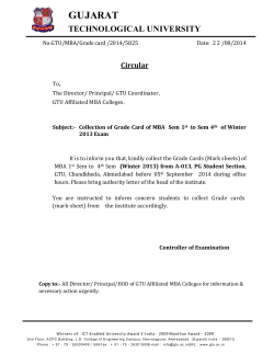Collection of Grade Card of MBA Sem 1st to Sem 4th of Winter 2013 Exam