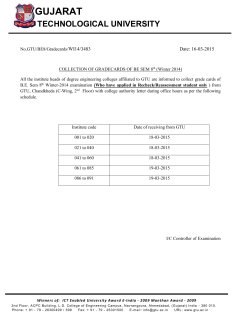 B.E. Sem 8th Winter-2014 examination (Who have applied in Recheck/Reassessment student only )