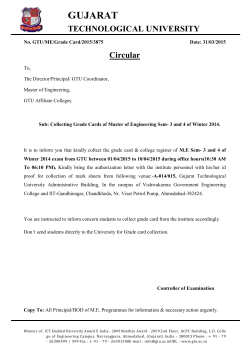 Collecting Grade Cards of Master of Engineering Sem- 3 and 4 of Winter 2014.