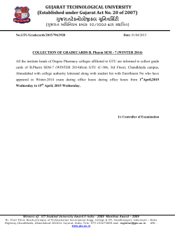 COLLECTION OF GRADE CARDS OF B. PHARM SEM- 7 (WINTER 2014) Exam