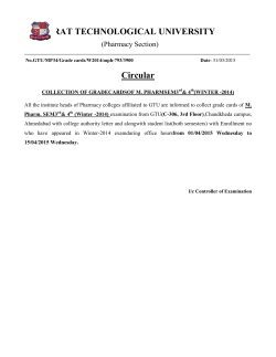 COLLECTION OF GRADE CARDS OF M. PHARM SEM 3rd & 4th (WINTER - 2014)